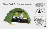NNEOBA Outdoor 20D Nylon Ultralight Cloud Peak 2