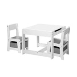 NNEED Kids Table and Chairs Set with Toys Storage Box Grey