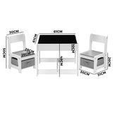 NNEED Kids Table and Chairs Set with Toys Storage Box Grey