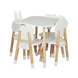 NNEDSZ Keezi 5PCS Kids Table and Chairs Set Children Activity Study Play Desk White