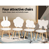 NNEDSZ Keezi 5PCS Kids Table and Chairs Set Children Activity Study Play Desk White