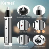 NNEOBA Rechargeable Nose & Ear Hair Trimmer Precision Grooming Black