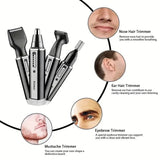 NNEOBA Rechargeable Nose & Ear Hair Trimmer Precision Grooming Black