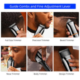 NNEOBA Waterproof 11-in-1 Men's Grooming Kit Cordless Rechargeable Trimmer Black
