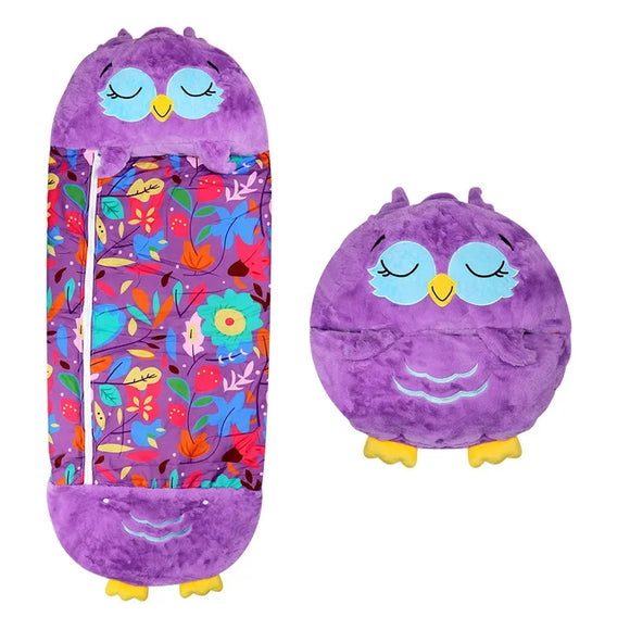 NNEOBA Kids Shark Sleeping Bag Plush Doll Pillow (Purple)