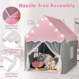 NNECW Kids Playhouse Tent with Washable Mat for Boys &amp; Girls-Pink