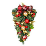 NNEOBA Christmas Door Wreath Upside Down Gold Teardrop Garland
