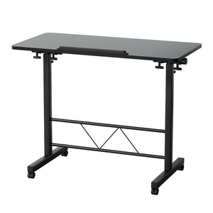 NNEDSZ Laptop Desk Table Height Adjustable Wooden Bed Side Tables 80CM Black