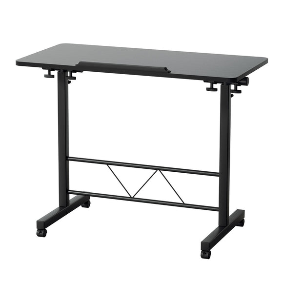 NNEDSZ Laptop Desk Table Height Adjustable Wooden Bed Side Tables 80CM Black
