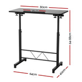 NNEDSZ Laptop Desk Table Height Adjustable Wooden Bed Side Tables 80CM Black