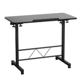 NNEDSZ Laptop Desk Table Height Adjustable Wooden Bed Side Tables 80CM Black