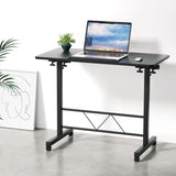 NNEDSZ Laptop Desk Table Height Adjustable Wooden Bed Side Tables 80CM Black