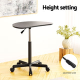 NNEDSZ Laptop Desk Portable Height Adjustable Table Caster Wheels 60CM Black