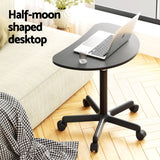 NNEDSZ Laptop Desk Portable Height Adjustable Table Caster Wheels 60CM Black