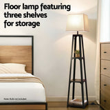 NNEDSZ Floor Lamp 3 Tier Shelf Storage LED Light Stand Home Room Vintage White