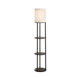 NNEDSZ Floor Lamp 3 Tier Shelf Storage LED Light Stand Home Room Vintage Round