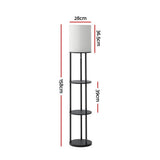 NNEDSZ Floor Lamp 3 Tier Shelf Storage LED Light Stand Home Room Vintage Round