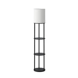 NNEDSZ Floor Lamp 3 Tier Shelf Storage LED Light Stand Home Room Vintage Round