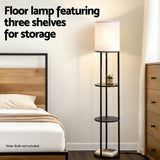 NNEDSZ Floor Lamp 3 Tier Shelf Storage LED Light Stand Home Room Vintage Round