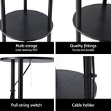NNEDSZ Floor Lamp 3 Tier Shelf Storage LED Light Stand Home Room Vintage Round