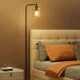 NNEDSZ Floor Lamp Light Stand Modern Home Living Room Office Reading Glass Shade Black