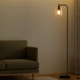 NNEDSZ Floor Lamp Light Stand Modern Home Living Room Office Reading Glass Shade Black