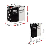 NNEDSZ Laundry Basket Hamper Large Foldable Washing Clothes Storage 2 Sections