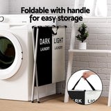 NNEDSZ Laundry Basket Hamper Large Foldable Washing Clothes Storage 2 Sections