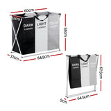 NNEDSZ Laundry Basket Hamper Large Foldable Washing Clothes Storage 3 Sections