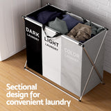NNEDSZ Laundry Basket Hamper Large Foldable Washing Clothes Storage 3 Sections