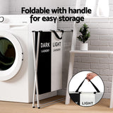 NNEDSZ Laundry Basket Hamper Large Foldable Washing Clothes Storage 3 Sections