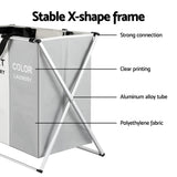 NNEDSZ Laundry Basket Hamper Large Foldable Washing Clothes Storage 3 Sections