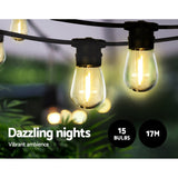 NNEDSZ 17m Solar Festoon Lights Outdoor LED String Light Christmas Party Garden Decor