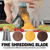 NNEOBA 3-in-1 Rotary Cheese Grater – Versatile Manual Vegetable Slicer & Nut Grinder (Blue)