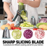 NNEOBA 3-in-1 Rotary Cheese Grater – Versatile Manual Vegetable Slicer & Nut Grinder (Blue)