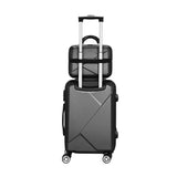 NNEDSZ 2pc Luggage 12" 20" Trolley Travel Suitcase Storage Carry On TSA Lock Black
