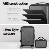NNEDSZ 2pc Luggage 12" 20" Trolley Travel Suitcase Storage Carry On TSA Lock Black