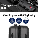 NNEDSZ 2pc Luggage 12" 20" Trolley Travel Suitcase Storage Carry On TSA Lock Black