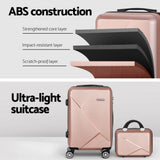 NNEDSZ 2pc Luggage 12" 20" Trolley Travel Suitcase Storage Carry On TSA Lock Rose Gold