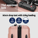 NNEDSZ 2pc Luggage 12" 20" Trolley Travel Suitcase Storage Carry On TSA Lock Rose Gold