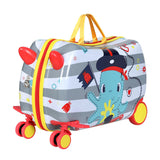 NNEDSZ 17" Kids Ride On Luggage Children Suitcase Trolley Travel Octopus