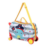 NNEDSZ 17" Kids Ride On Luggage Children Suitcase Trolley Travel Octopus