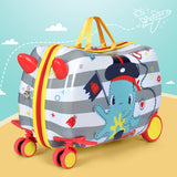 NNEDSZ 17" Kids Ride On Luggage Children Suitcase Trolley Travel Octopus