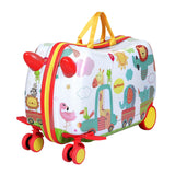 NNEDSZ 17" Kids Ride On Luggage Children Suitcase Trolley Travel Zoo