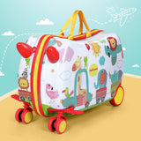 NNEDSZ 17" Kids Ride On Luggage Children Suitcase Trolley Travel Zoo