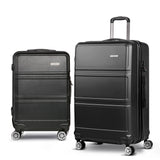 NNEDSZ 2pc Luggage Trolley Set Suitcase Travel TSA Carry On Hard Case Lightweight Black