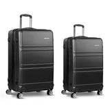 NNEDSZ 2pc Luggage Trolley Set Suitcase Travel TSA Carry On Hard Case Lightweight Black