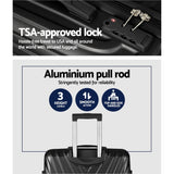 NNEDSZ 3pc Luggage Trolley Set Suitcase Travel TSA Hard Case Carry On Black Lightweight