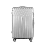 NNEDSZ 3pc Luggage Trolley Set Suitcase Travel TSA Hard Case Carry On Silver Lightweight