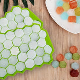 NNEOBA 2 pcs Silicone Honeycomb Ice Cube Tray with Lid